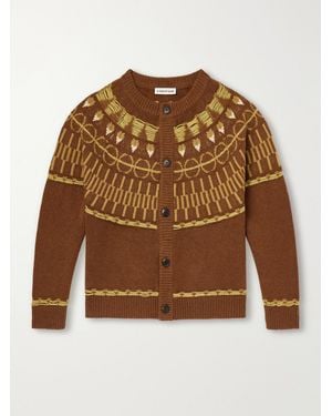 A Kind Of Guise Zatoya Intarsia-Knit Virgin Wool Cardigan - Brown