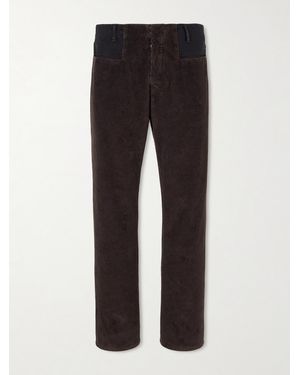 Maison Margiela Straight-Leg Cotton-Corduroy Trousers - Black