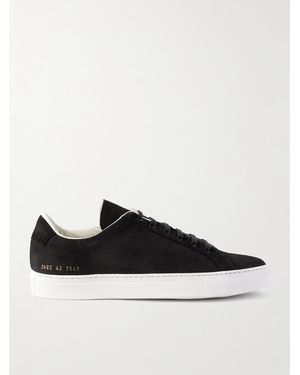 Common Projects Retro Classic Suede-Trimmed Full-Grain Leather Trainers - Black