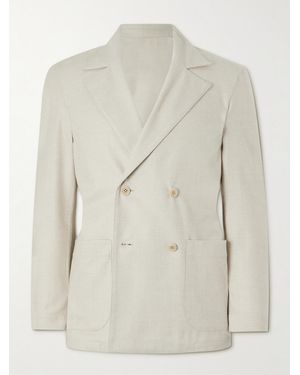 STÒFFA Double-Breasted Wool Blazer - Natural