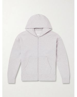 Visvim Jumbo Wool And Cotton-blend Jersey Zip-up Hoodie - White
