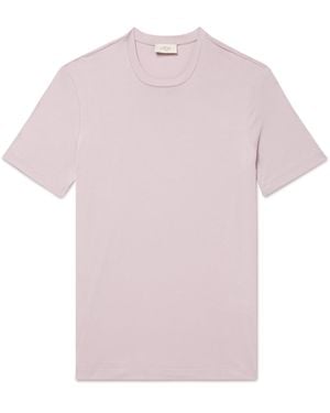 Altea Lewis Slim-fit Brushed Cotton-jersey T-shirt - Pink