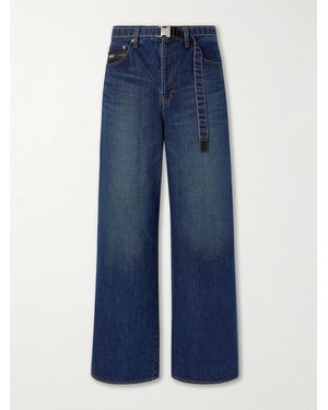 Sacai Belted Wide-leg Jeans - Blue
