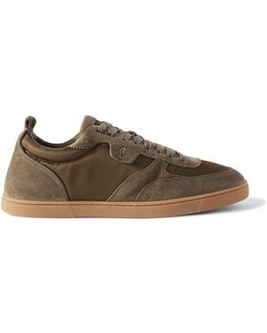 Christian Louboutin Tutti Rui Suede And Shell Sneakers - Brown
