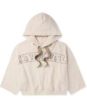 Kapital Logo-Embroidered Cotton-Jersey Hoodie - White