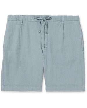 Hartford Tank Straight-Leg Linen Drawstring Shorts - Blue