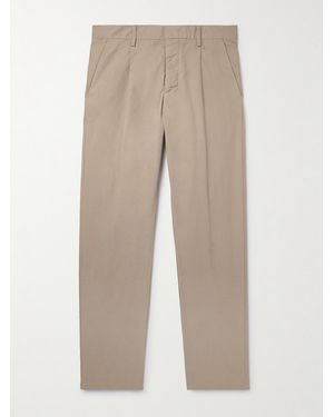 NN07 Bill 1080 Tapered Pleated Organic Cotton-Blend Trousers - Natural