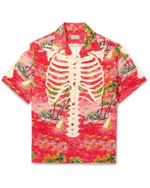 Kapital Aloha Convertible-Collar Printed Woven Shirt - Red