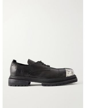 424 Metal-trimmed Leather Derby Shoes - Black