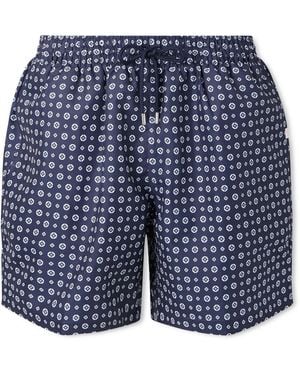 Derek Rose Tropez Straight-leg Mid-length Printed Swim Shorts - Blue