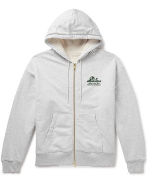 Aimé Leon Dore Unisphere Logo-Print Cotton-Jersey Zip-Up Sweatshirt - White