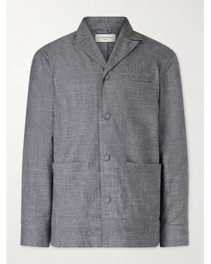 Officine Generale Sheldon Camp-collar Virgin Wool - Grey