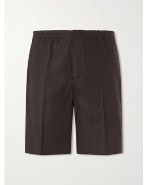 ZEGNA Oasi Straight-Leg Linen Shorts - Grey