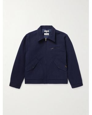 Nudie Jeans Blake Wool-blend Bomber Jacket - Blue