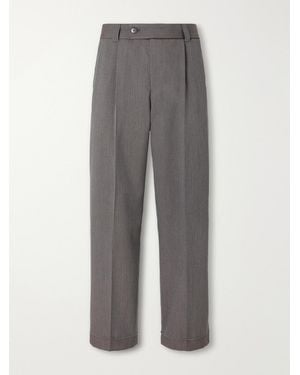 mfpen Patch Straight-Leg Wool-Twill Pants - Gray