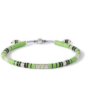 M. Cohen Rizon Sterling, Vinyl And Cord Bracelet - Green
