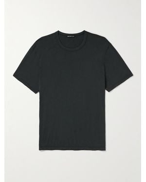 James Perse Luxe Lotus Garment-Dyed Cotton-Jersey T-Shirt - Black