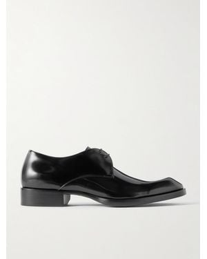 Saint Laurent Vadim Glossed-Leather Derby Shoes - Black
