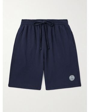 District Vision Straight-Leg Logo-Appliquéd Cotton-Jersey Shorts - Blue