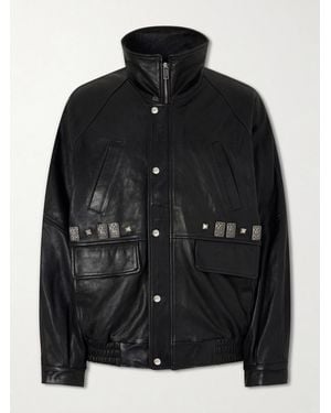 Enfants Riches Deprimes Principe Phillip's Childhood Studded Leather Jacket - Black