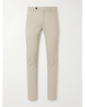 Massimo Alba Winch Straight-leg Cotton-blend Twill Trousers - Natural