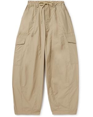 FRIZMWORKS Balloon Barrel-leg Cotton-twill Drawstring Pants - Natural