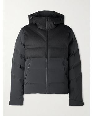 Aztech Mountain Wool-Blend Trimmed Shell Down Jacket - Black