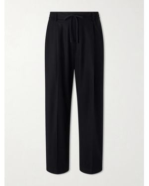 Barena Mado Wide-Leg Wool-Blend Drawstring Trousers - Black