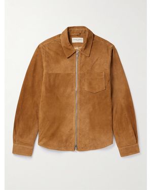 Officine Generale Suede Overshirt - Brown
