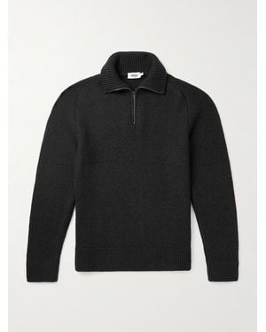 Altea Camionair Wool-blend Half-zip Jumper - Black