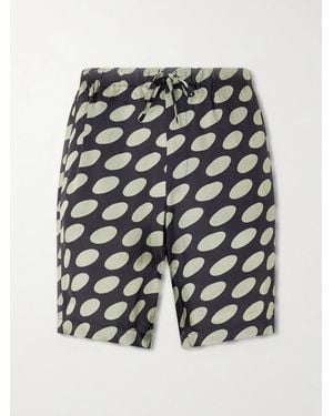 Dries Van Noten Straight-leg Printed Twill Shorts - Black