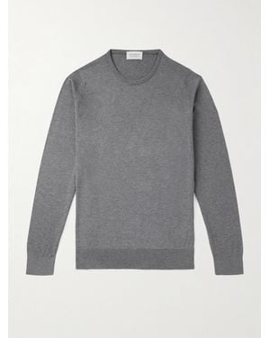 John Smedley Hatfield Sea Island Cotton Jumper - Grey