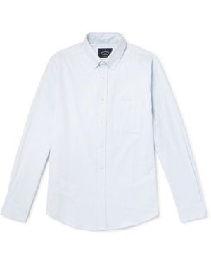 Portuguese Flannel Button-Down Brushed-Cotton Oxford Shirt - White