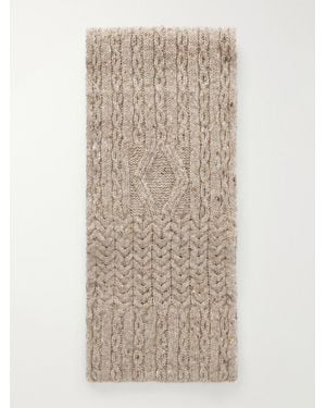 Inis Meáin Cable-Knit Donegal Merino Wool And Cashmere-Blend Scarf - Natural