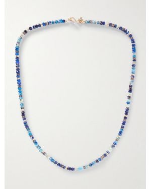 Peyote Bird Night Owl-Plated Spinel, Apatite And Ethiopian Opal Beaded Necklace - Bianco