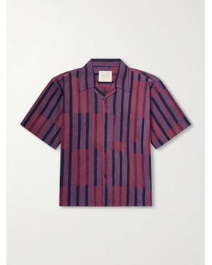 Kardo Rohit Convertible-Collar Striped Cotton Shirt - Lila