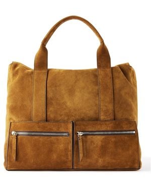 Metier Raced 40 Suede Tote Bag - Brown