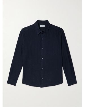 MR P. Garment-Dyed Linen Shirt - Blu