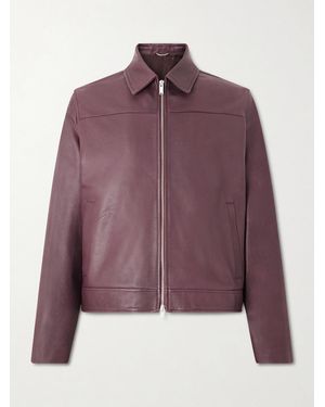 Lardini Pawoody Full-grain Leather Jacket - Purple