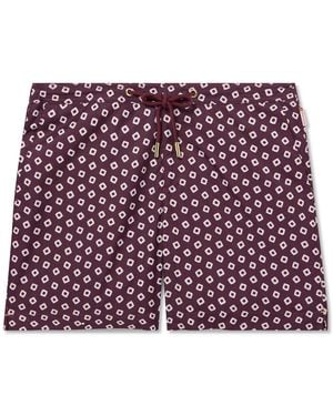 Orlebar Brown Bulldog Straight-Leg Mid-Length Printed Recycled Swim Shorts - Red