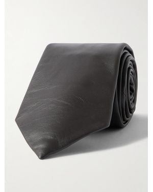 Bottega Veneta 8Cm Leather Tie - Gray