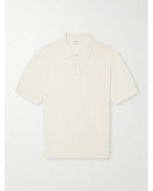 Hartford Pointelle-Knit Cotton Polo Shirt - White
