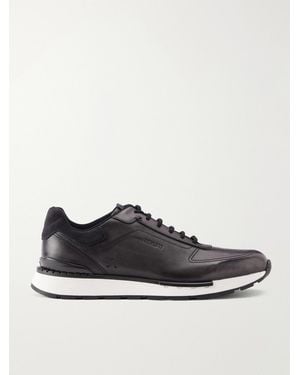 Berluti Fast Track Suede-Trimmed Full-Grain Venezia Softy Leather Sneakers - Weiß