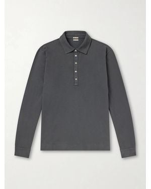 Massimo Alba Raya Cotton-jersey Polo Shirt - Grey