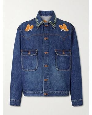 Needles Embroidered Denim Jacket - Blue