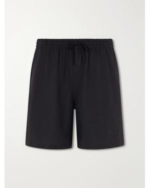 Aimé Leon Dore Straight-Leg Linen Drawstring Shorts - Blue