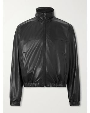 Saint Laurent Leather Blouson Jacket - Black