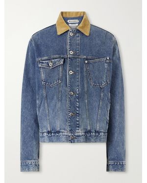 JW Anderson Corduroy-Trimmed Denim Jacket - Blue