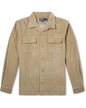 Polo Ralph Lauren Convertible-Collar Cotton-Corduroy Shirt - Natural