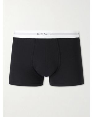 Paul Smith Seven-pack Stretch Organic Cotton-jersey Boxer Briefs - Black